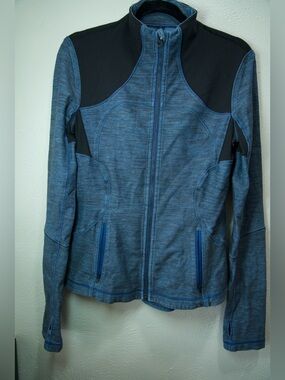 lululemon athletica Blue Zip-Up Utility Jacket with Black Panels